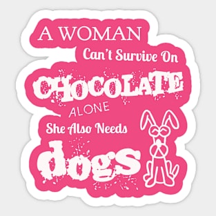 CHOCOLATE AND DOGS Sticker